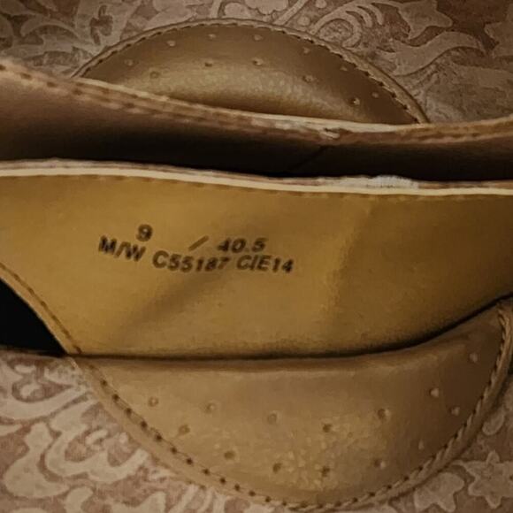 Born b.o.c Gold Floral Slingback Wedge Sandals Comfort Cork Heel Shoes‎ Size 10 - Picture 9 of 12